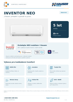Aktuální produktový list Inventor NEO N3V s hlasovým ovládáním